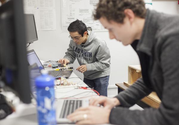 Students working on computers